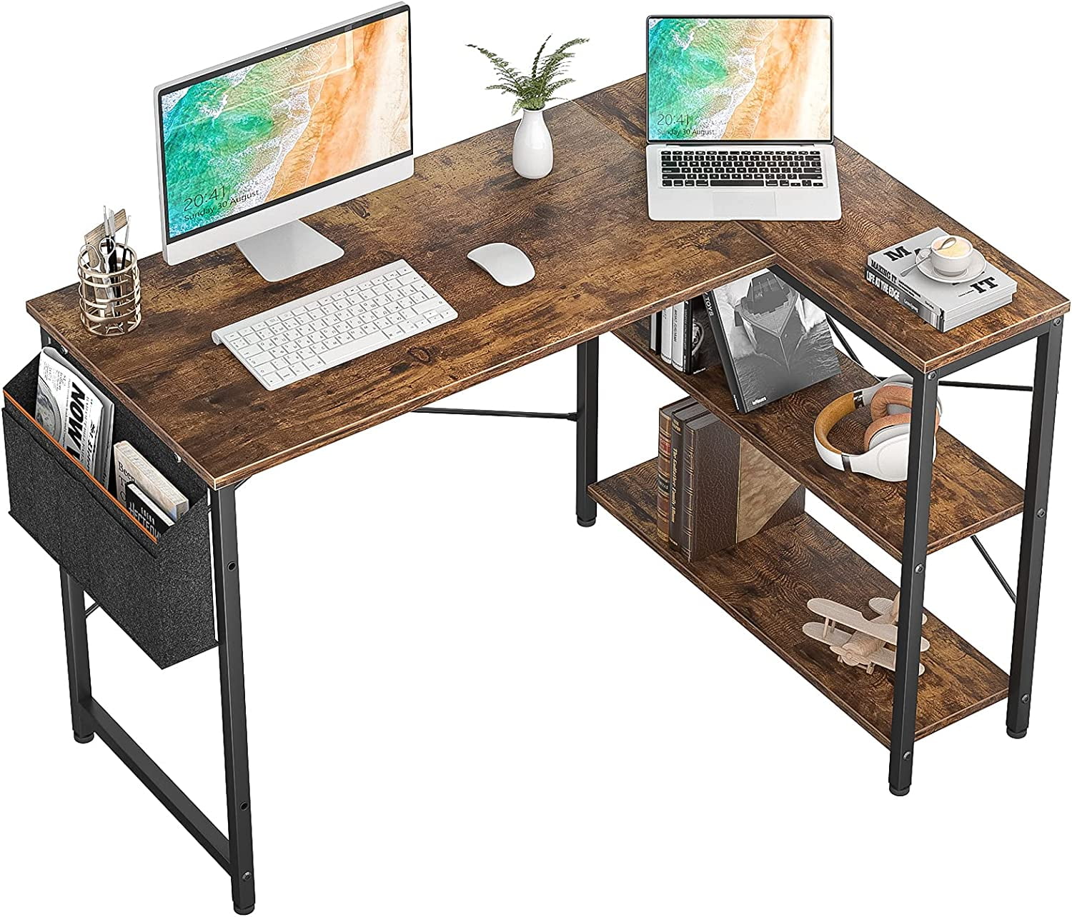 Homieasy Small L Shaped Computer Desk, 47 Inch Reversible L-Shaped ...