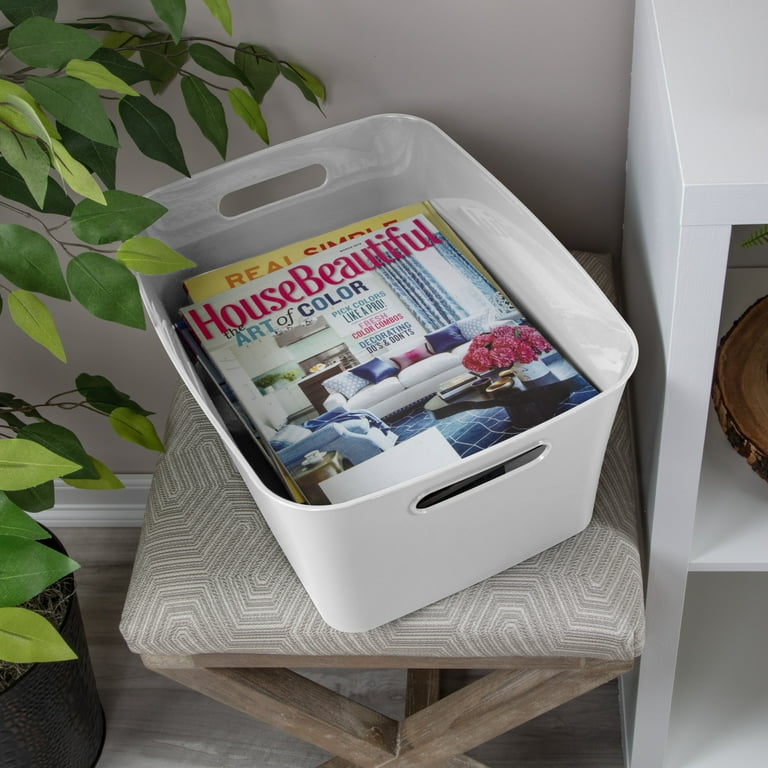 3 pack) (3 pack) Mainstays Large Open Plastic Storage Bin with