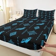 thumbnail image 3 of Feelyou Hippie Crow Damask Bed Sheets, Blue Bohemian Aztec King Sheets, 4-Piece, 3 of 7