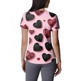 thumbnail image 4 of Valentine Day Scrubs for Women Love Heart Print Nursing Short Sleeve Medical Scrub Tops V Neck Plus Size Cute Uniforms with Pockets Watermelon Red L, 4 of 5