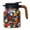 Orange, variant on Vintage Floral Pattern Stainless Steel Teapot - Insulated Kettle with Built in Fine Mesh Filter - Double Wall Thermal Carafe - Orange Color