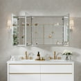 thumbnail image 6 of ANGELES HOME 48" x 30"Tri-view Medicine Cabinet with Mirror, Surface Mount or Recessed Mirror Medicine Cabinet for Bathroom, Anodized Chrome Aluminum, Bathroom Mirror Cabinet with Storage, Three Door, 6 of 11