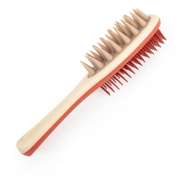 Long Handle Double Sided Shampoo Brush Silicone Scalp Massager for Wet Dry Hair