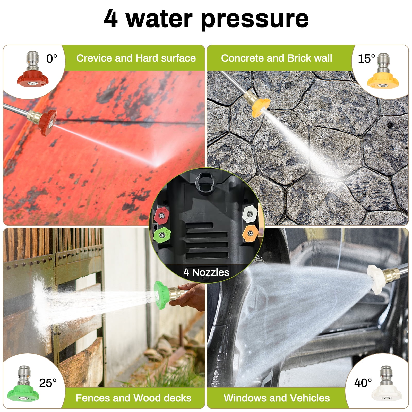 Pirecart Electric Pressure Washer 2700 PSI 1.7 GPM with Telescopic Handle, 4 Nozzles, Foam Cannon, 23ft Outlet Hose, High Pressure Washer for Cars, Decks, Driveways, Home, Patios.