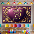 thumbnail image 5 of Cheers to 70 Years Golden Heart Celebration Backdrop Banner Party Decorations Anniversary Photography Props Background Decors Anniversary, 5 of 7