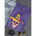 thumbnail image 3 of Skull Decoration With Hat Shaped T-Shirt Women -Image by Shutterstock, Female Small, 3 of 4