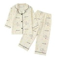 thumbnail image 5 of Childrens Pajama Long Sleeved Button Home Clothes Cute Cartoon Pattern Pajama Set 6 12 24 Months 1T 2T 3T 4T 5T 6T Children Yellow,2-3 Years, 5 of 5