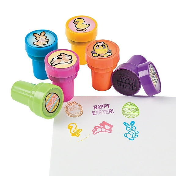 Cp Happy Easter Stampers - Stationery and Stamps, 24 Piece set including bunnies, ducks, eggs, chicks & more