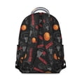 thumbnail image 3 of Basketball and Hoop Black Pattern Backpack for School, Cute School Bag with Adjustable Shoulder Straps and Padded Back, 15.3"x11"x7.1", 3 of 5