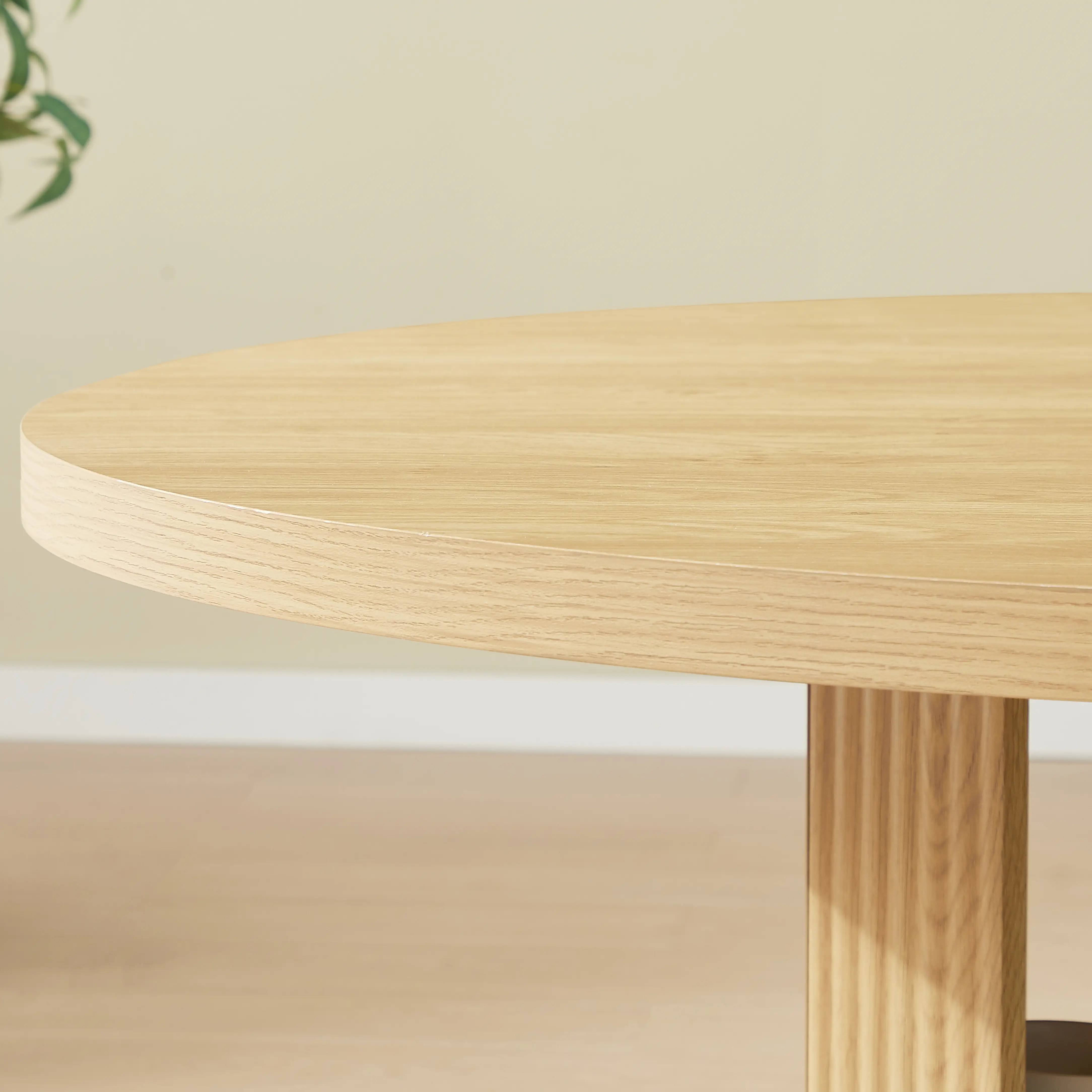 Aukfa 2 Pcs Round Dining Table Set with 2-Tier Storage Shelves, 2 Upholstered Chairs, Natural
