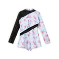 thumbnail image 4 of YEAHDOR Girls Long Sleeve Gymnastics Jumpsuit Colorful Prints Biketard Dancewear Colorful Blue 10, 4 of 7