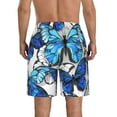 thumbnail image 3 of Bixox Men's Blue and White Butterflies printing Casual Classic Fit Short Summer Beach Shorts, 3 of 6