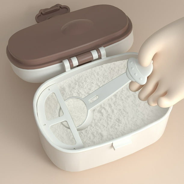 Dosificador de Leche en Polvo,Formula Dispenser Con Cuchara, Dispensador Portátil Bebé,380ml Almacenamiento Alimentos Caja de Leche en Polvo,Para Leche En Polvo, Cereales, Snacks (Blanco) WSX 9024736118120
