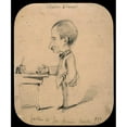 thumbnail image 2 of Claude Monet 15x17 Gold Ornate Wood Frame and Double Matted Museum Art Print Titled - Caricature of a Man Standing by Desk (1855), 2 of 4