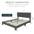 thumbnail image 3 of Einfach Full Size Fabric Upholstered Bed Frame with Adjustable Headboard, No Box Spring Needed, Deep Grey, Low, 3 of 7