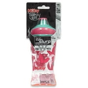 Nuby Baby Girls' 12 Oz. Pop-Up Super Slurp Free Flow Sipper Cup Color: pink/aqua Size: one size