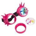 thumbnail image 4 of LELINTA Fation Rainbow Steampunk Goggles Rivet Laser Kaleidoscope Glasses Role Playing Round Glass Crystal Lens Silver Black Pink, 4 of 4