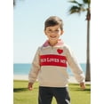 thumbnail image 3 of BemeyourBBs Toddler Baby Boy Girl Valentine Outfit Jesus Love Me Sweatshirt Fall Winter Spring Baby Christening Clothes Long Sleeve Plaid Lapel Quarter Zip Pullover Letter Heart Embroidery Tops, 3 of 9