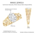 thumbnail image 5 of Oval Lab Grown Diamond Filigree Engagement Ring - 1 Ct Diamond - EF-VS Grade, 14K Yellow Gold, US 9.00, 5 of 8