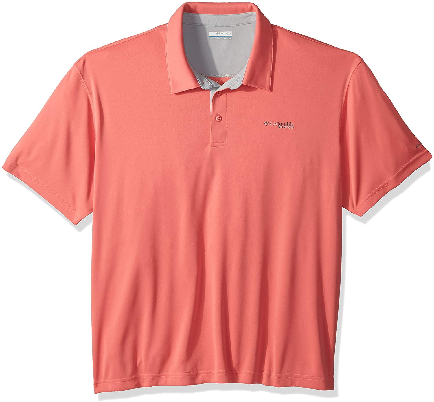 salmon polo shirt