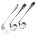 thumbnail image 1 of Miangastore 1 Ensemble d'Ustensiles Fourchette Courbée Auto-Alimentée Cuillères Fourchette Courbée pour Patients Âgés, 1 of 9