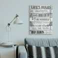 thumbnail image 2 of Stupell Industries Life's Rules Phrases on Wood Grain Black White Word Design Canvas Wall Art Design by Kim Allen, 30" x 40", 2 of 6