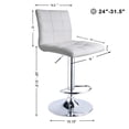 thumbnail image 4 of Tabourets de Bar Réglables en Cuir PU Carré Moderne avec Dossier, Ensemble de 2, Tabouret Pivotant Hauteur Comptoir (Marron Rétro), 4 of 4
