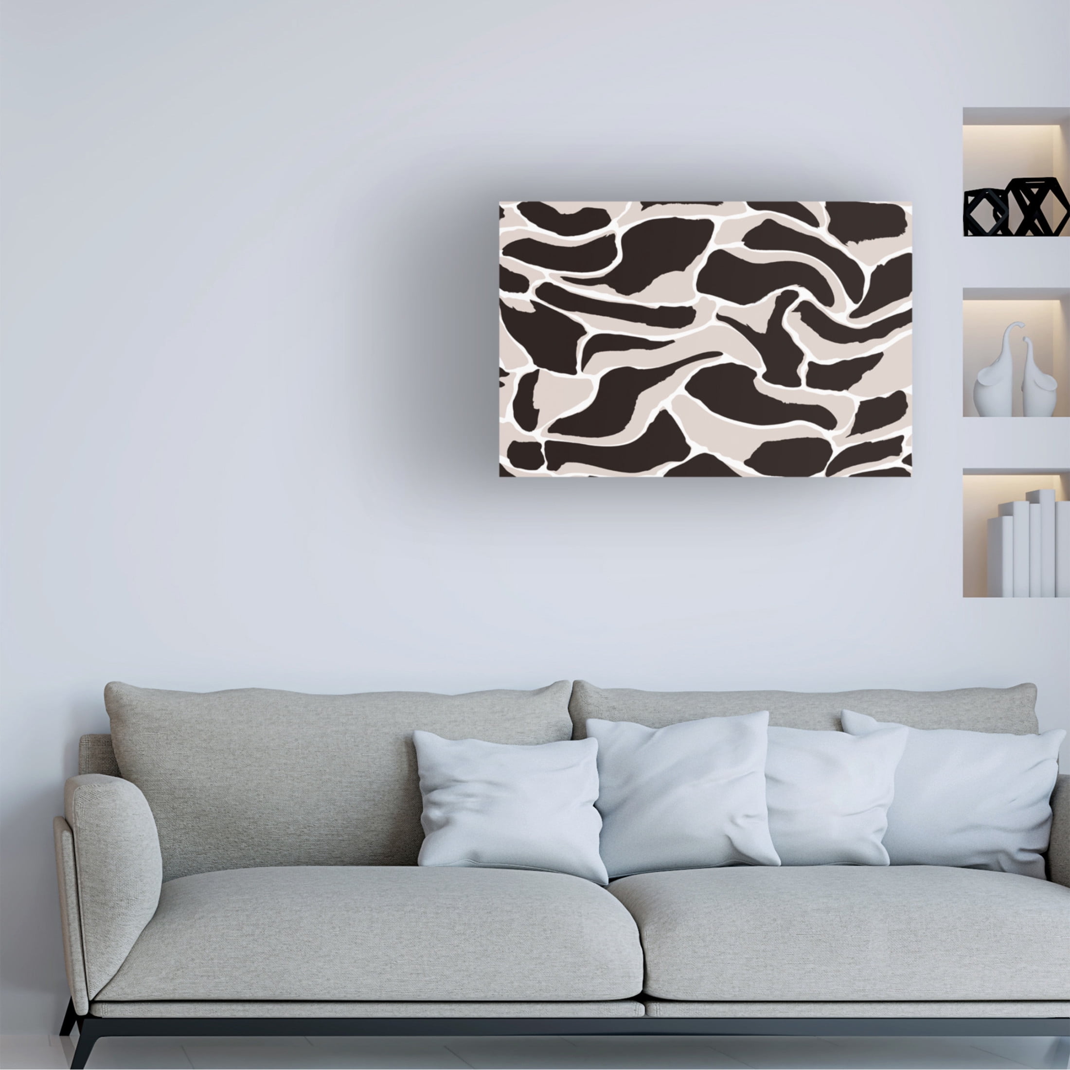 Canvas Wall Art - Treechild 'Beige And Brown Tiger Pattern' Wall Art for Living Room, Bedroom, or Office D?cor by Trademark Fine Art - 32 x 22 Inches