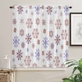 thumbnail image 2 of Red Purple Snowflake Christmas Kitchen Curtain 2 Panels Curtains 63 Inch Length, Xmas Snowflake Curtains Rod Pocket Curtains Window Drapes Treatment Window Cafe Curtains, 2 of 5