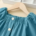 thumbnail image 3 of OGLCCG Girls Short Sleeve Tops Casual Square Neck Button Pleated T Shirts Kids Summer Peplum Babydoll Tees Blouses Size 6-16 Years, 3 of 6