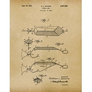 Original Fishing Lure Artwork Submitted In 1951 - Fishing - Patent Art Print