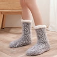 thumbnail image 5 of OVBMPZD Fuzzy Women Socks Size 7-9 Dark Gray Thermal Fluffy Winter Fall Socks Womens Running Socks, 5 of 9