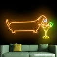 thumbnail image 4 of Handmadetneonsign Dachshund Drinking Margarita Neon Sign, Margarita Wall Art Decor, Bar Wall Decor 53445, 4 of 5