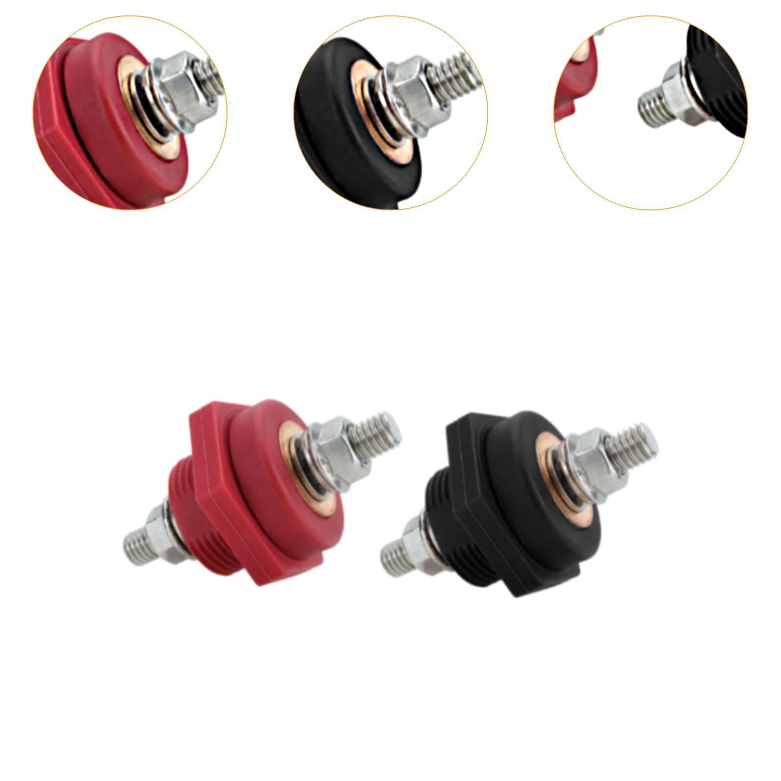 Luwecf Generic 3/8" thru Panel Battery Terminal Connector 12V Battery Terminal Stud for Red Black