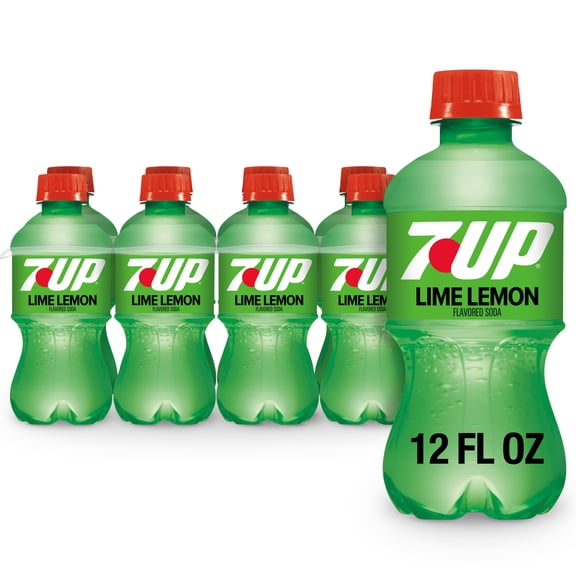 7UP Caffeine Free Lime Lemon Soda Pop, 12 fl oz, 8 Pack Bottles