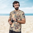 thumbnail image 4 of Wukai Floral With Birds Print Men's Short-Sleeved Mesh T-Shirt,Quick-Dry Short Sleeve Workout T-Shirt-6X-Large, 4 of 8