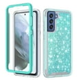 thumbnail image 4 of Value Pack ! for Samsung Galaxy S21 FE Sparkle Glitter Bling Full Body Built In Screen Protector Phone Case PU Shock Bumper Scratch Guard Skin Wrap Slim Cover, 4 of 4