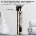 thumbnail image 2 of Bronze Retro Metal Electric Hair Clipper for Men - 10W USB Rechargeable, 2H Charge for 180 Min Use, LCD Power Display, IPX4 Waterproof, 3 Limit Combs, Precision Trimming & Carving, No Lubricant, 2 of 6