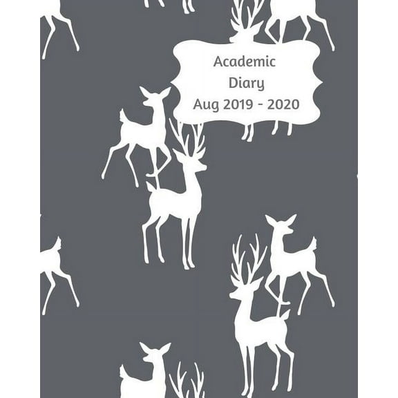 Academic Diary Aug 2019-2020: 8x10 day to a page academic year diary, hourly appointments and space for notes on each page. Perfect for teachers, students and small business owners. Grey with white st