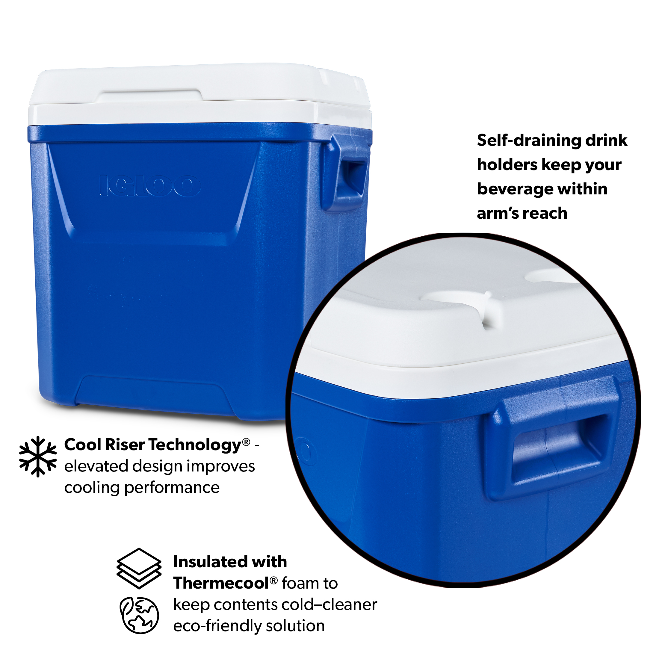 Igloo Laguna 60qt Wheeled Ice Chest Cooler Blue photo 3
