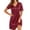 Red, variant on Women Satin Dress Lightweight Short Sleeve Mini Sleepwear Dress Casual Soft Breathable Dress for Everyday(Red,XX-Large)