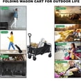 thumbnail image 3 of Collapsible Foldable Portable Utility 240L Capacity Wagon Garden Cart with Pedal Brake, Outdoor Portable Garden Cart Utility Wagon for Groceries Camping Sports with Large Capacity & Drink Holder, 3 of 5