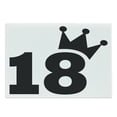 thumbnail image 1 of 18th Birthday Cutting Board, Cartoon Soccer Jersey Seem Bold 18 Number Party Sports Playing Art Print, Decorative Tempered Glass Cutting and Serving Board, Large Size, Black and White, by Ambesonne, 1 of 1