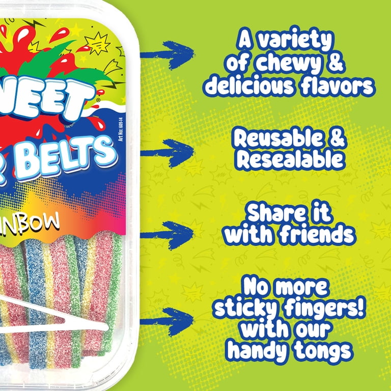 Zweet, Sour Belts Rainbow Licorice Candy, 10 oz, Red - Walmart.com