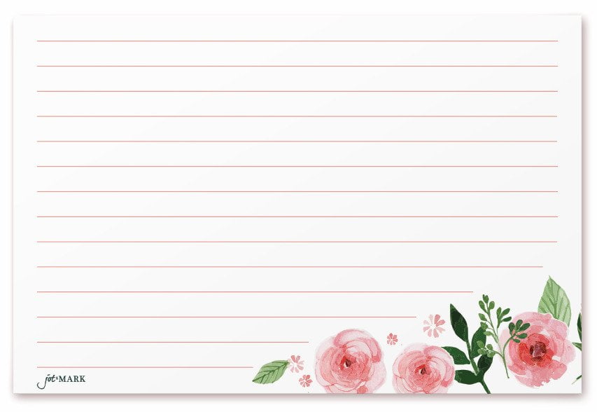 Exotic Floral Jot /& Mark Recipe Cards Floral Double Sided 4x6 50 Count