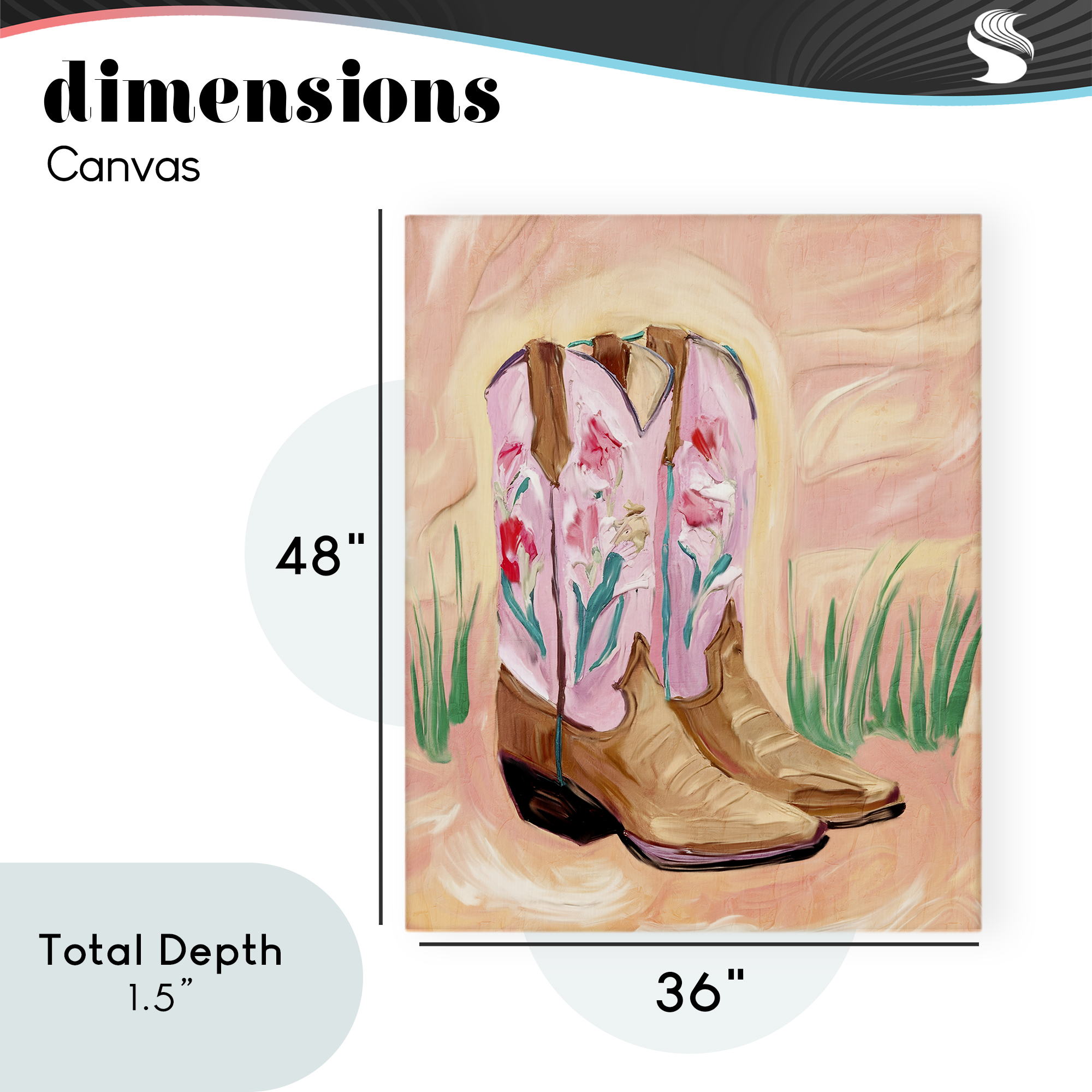 Floral Pinks Boots Canvas Wall Art, design by Kim Allen