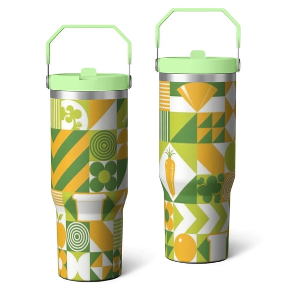30 Oz Tumbler Marble Geometric Flowers Tumbler with Lid and Straw, Birthday Gift Cup for Friend Women Men Coffee Travel Mug Thanksgiving Day Halloween Christmas Gift Water Bottle