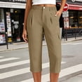 thumbnail image 2 of Guluxicc Womens Cargo Capri Pants Elastic Waist Active Trousers with Pockets Womens Casual Trendy Pants for Casual and Sports, 2 of 6