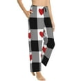 thumbnail image 2 of Balery Heart Black Buffalo Plaid Gingham print Women's Pajama Pants,Ultra Lightweight Pjs,Lounge Pant-XX-Large, 2 of 9