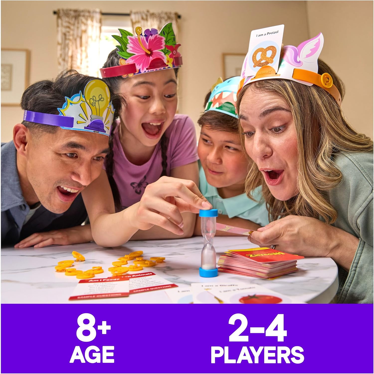 Hedbanz Board Game 3rd Edition, Family Guessing Game “What Am I?”, Ages 6+, 2–6 Players